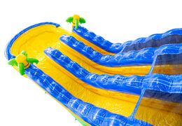 Order inflatable waterslide Waterslide D22 Hawaii with tropical theme with palm trees