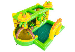 Order Inflatable Dino bouncy castle with prints for children. Buy bouncy castles online at JB Inflatables UK