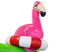 Buy colored inflatable park in Flamingo theme for children. Order inflatables online at JB Inflatables UK