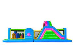 Order 13 meters bouncy castle Happy colors for kids. Buy inflatables with obstacle courses now online at JB Inflatables UK