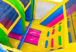 13 meter long Happy colors inflatable obstacle course for children. Order inflatable obstacle courses now online at JB Inflatables UK