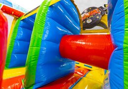 Order Comic 13m inflatable obstacle course for children. Buy inflatable obstacle courses now online at JB Inflatables UK