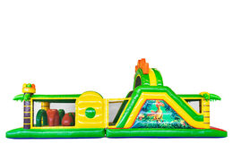 Order 13 meters bouncy castle in theme Dino for kids. Buy inflatables with obstacle courses now online at JB Inflatables UK