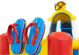 Buy a 4 in 1 slide in the Rubber Duck theme for your kids. Order now online inflatable slides at JB Inflatables UK