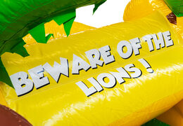 Inflatable Mini Multiplay bouncy castle in Lion theme for sale for children. Order now inflatable bouncy castles at JB Inflatables UK