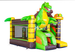 Inflatable Mini Multiplay bouncy castle in Dino theme for sale at JB Inflatables. Order inflatable bouncers at JB Inflatables UK
