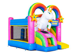 Inflatable Mini Multiplay bouncy castle in Unicorn theme for sale at JB Inflatables. Order inflatable bouncers at JB Inflatables UK