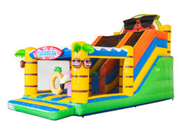 Buy inflatable Multi Slide air cushion with slide in theme Caribbean for children. Order inflatable air cushions online at JB Inflatables UK