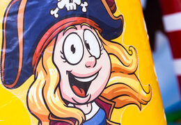 Inflatable bouncy castle with slide and play object for sale