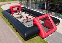 Foosball game with living people