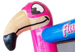 Pink flamingo theme on bouncy castle Multi Slide