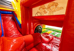 Slide of bouncy castle Slideworld in safari theme