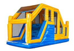 Base jump module of modular obstacle course in marble theme