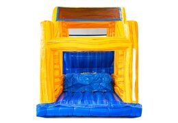 Inflatable modular obstacle course in yellow-blue marble theme