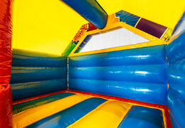 Jumping area of slide combo bouncy castle in comic theme