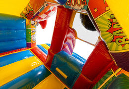 Interior of slide combo in comic theme