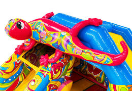 Large pink salamander on Slidecombo bounce house for sale at JB