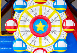 Inflatable Ferris wheel on obstacle course module Rollercoaster theme