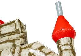 Red turret on Standard Bouncy Castle Grey Brick from JB in Meppel