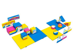 Large Softplay set in Unicorn theme with colorful blocks to play with