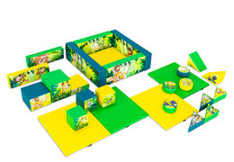 Softplay set XL Jungle Dino theme colorful blocks to play with