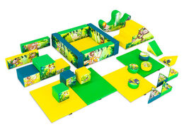 XXL Jungle Dino-themed Softplay Set with Colorful Blocks to Play