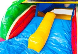 Buy blue, yellow, red, and green slide from Double Slide Combo Bouncy Castle at JB