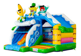 Slide combo Dubbelslide inflatable castle with two slides in Summer Party theme