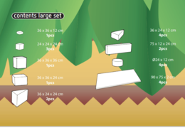 Purchase the contents of the Softplay Large set in Jungle - Dino theme online