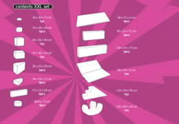 Order the contents of the Softplay XXL set in Comic theme from JB Inflatables in Meppel