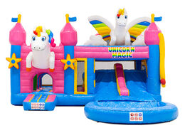 Multiplay Doubleslide inflatable castle with two slides in Unicorn theme