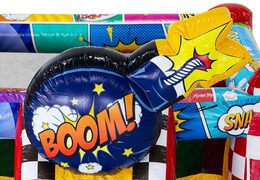Colorful Midi Bounce Comic bouncy castle in Comic theme for rental companies, order now online