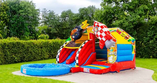 Banner for blog post about doubleslide bouncy castles