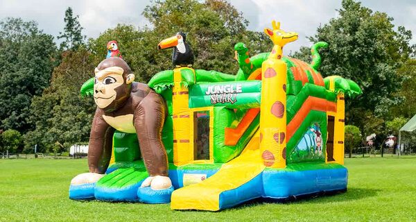 Banner for a blog about Jungle bouncy castles