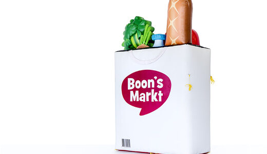 Buy custom Boon's Markt shopping bag inflatable product replica online. Get your blow-up promotionals online at JB Inflatables UK