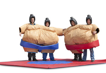 Get twin sumo suits for both young and old online. Buy inflatables at JB Inflatables UK