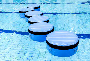 Buy inflatable connectable water lilies for both young and old. Order inflatable water attractions now online at JB Inflatables UK