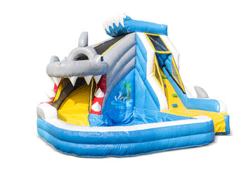 Order splashy shark bouncy castle with bath at JB Inflatables UK. Buy inflatable bouncy castles online at JB Inflatables UK