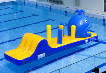 Whale run inflatable obstacle course with fun 3D obstacles for both young and old. Order inflatable obstacle courses online now at JB Inflatables UK