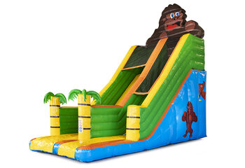Buy Gorilla Slide Super with the cheerful colors, 3D objects and nice print on the side walls. Order inflatable slides now online at JB Inflatables UK