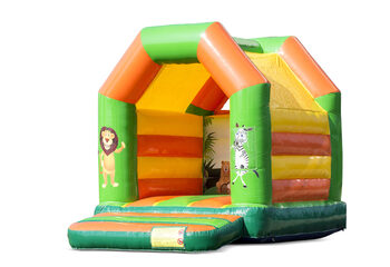 Buy a midi inflatable bouncy castle with a jungle theme for kids. Bouncy castles available at JB Inflatables UK online