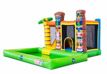 Order a multi splash Hawaii bouncer with or without bath for children. Buy bouncers online at JB Inflatables UK