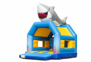 Buy unique standard bouncy castles with a 3D shark object on the top for kids. Buy bouncy castles online at JB Inflatables UK