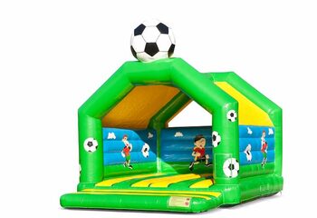 Groot overdekt springkussen kopen in thema voetbal voor kinderen