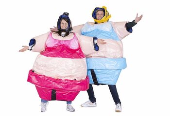 Buy 2 sumo suits big mama in pink and blue for wrestling