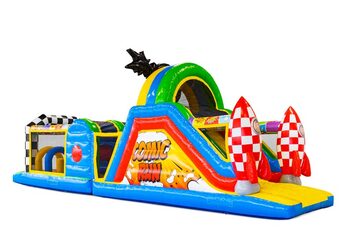 Order obstacle course in theme Comic for kids. Buy inflatable obstacle courses now online at JB Inflatables UK
