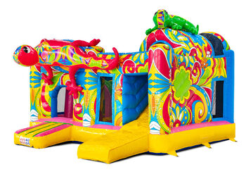 Yellow pink blue colorful floral prints on Multiplay Ibiza JB Meppel