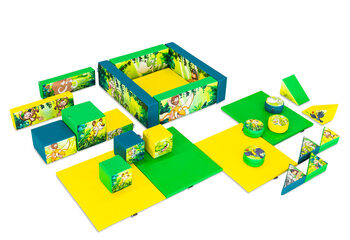 Softplay set XL Jungle Dino theme colorful blocks to play with