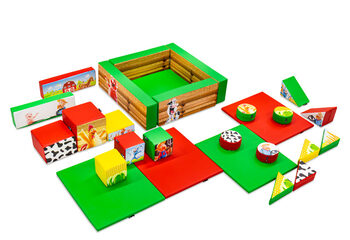Softplay set XL Farm theme colorful blocks to play with