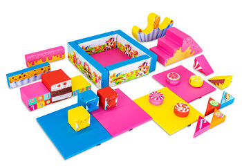 XXL Candy-themed Softplay Set with Colorful Blocks to Play
